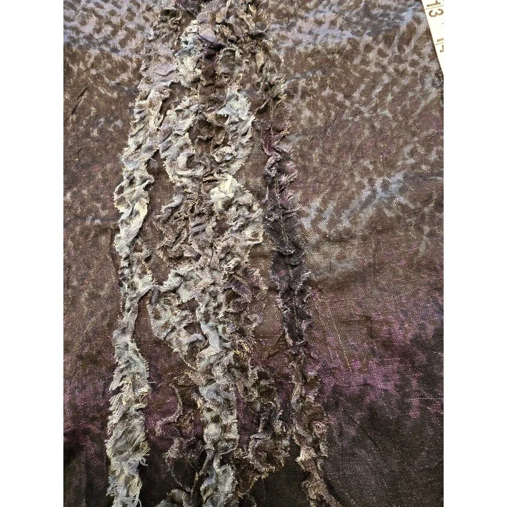 Rare Free People Asymetrical Animal Print Ruffle Tank Boho ASO Violet Harmon AHS